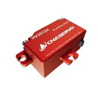 Red electronic component with 'Chaservo' branding on a white background