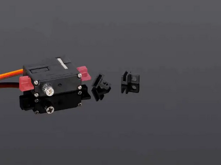 Mechanical component with wiring on a dark background