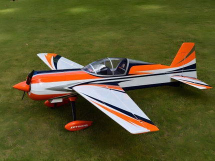 Model airplane on a grassy field