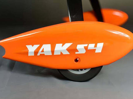 Orange scooter with 'YAK 54' branding on a gray background