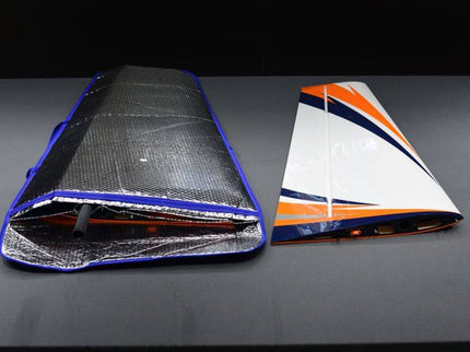 wing bags and wing on a gray surface with a black background