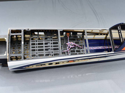 Model of yak 54 fueslage with a detailed interior on a gray background