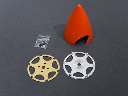 Red carbon fibre painted spinner,on a gray background