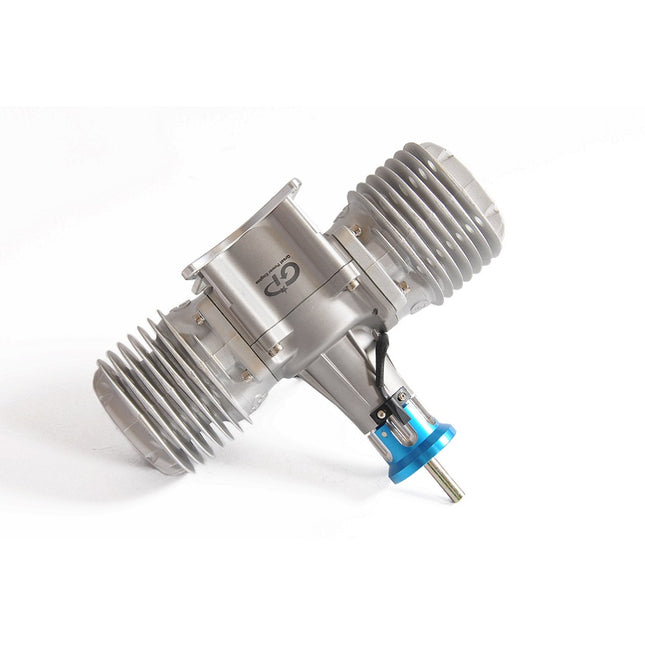 Metallic engine component on a white background