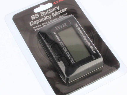 8S Battery Capacity Meter in packaging with brand name on a white background