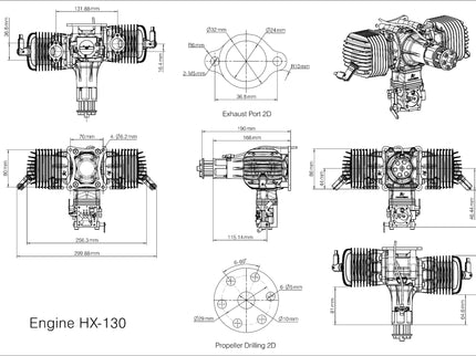 HANG-X HX-130 132cc 2-Stroke Petrol Engine