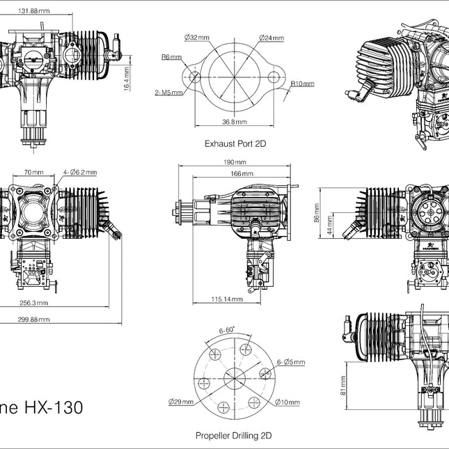 HANG-X HX-130 132cc 2-Stroke Petrol Engine