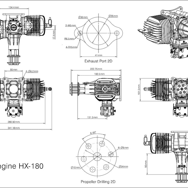 HANG-X HX-180 178cc 2-Stroke Petrol Engine