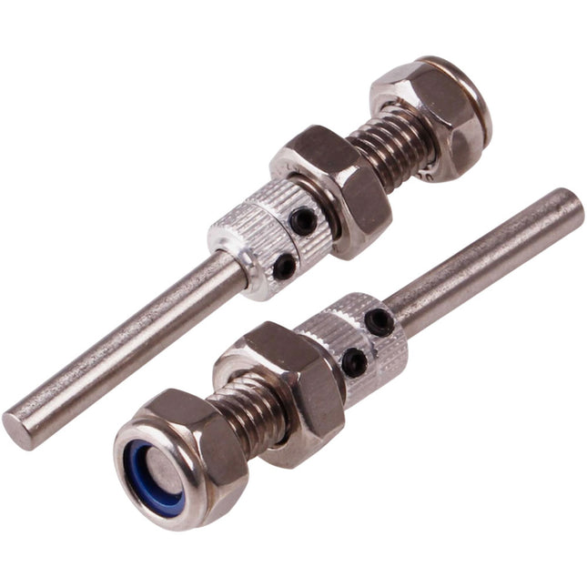 Kuza Steel Axle Kit (4x38mm) For 20–40cc RC Aircraft, Stainless Steel, 2pcs