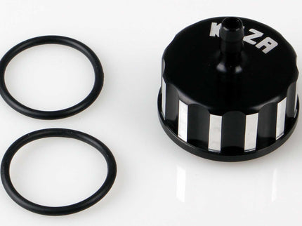 KUZA PET flat cap alu black with O-ring