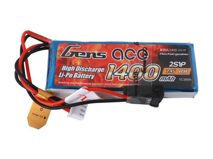 Gens ace Li-Po 2S 7.4V 1400mAh Rx with JR