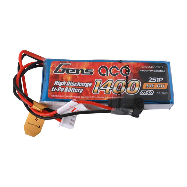 Gens ace Li-Po 2S 7.4V 1400mAh Rx with JR