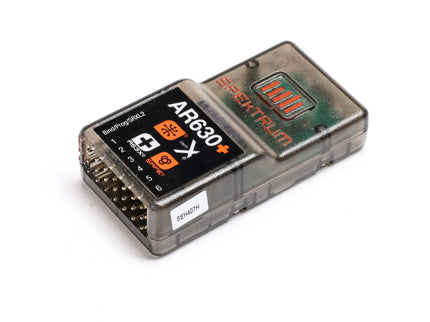 Spektrum AR630+ DSMX 6-Channel AS3X+ & SAFE Receiver on a white background