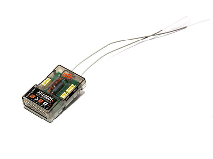 Spectrum AR8360T telemetry receiver on a white background