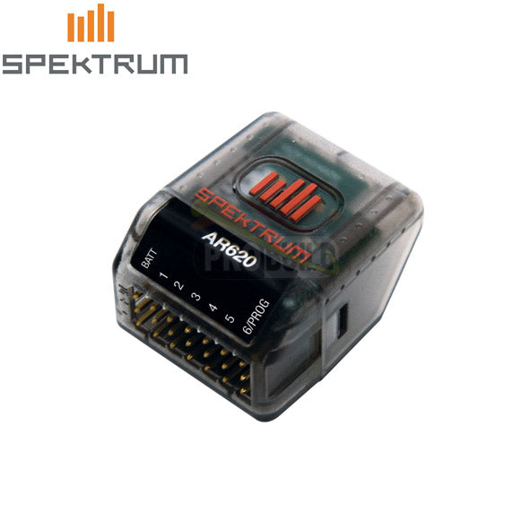 Spektrum receiver on a white background with Spektrum logo.
