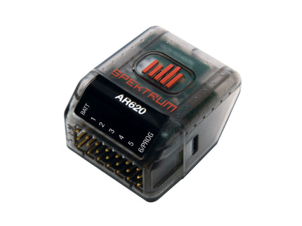 Spektrum AR620 receiver on a white background