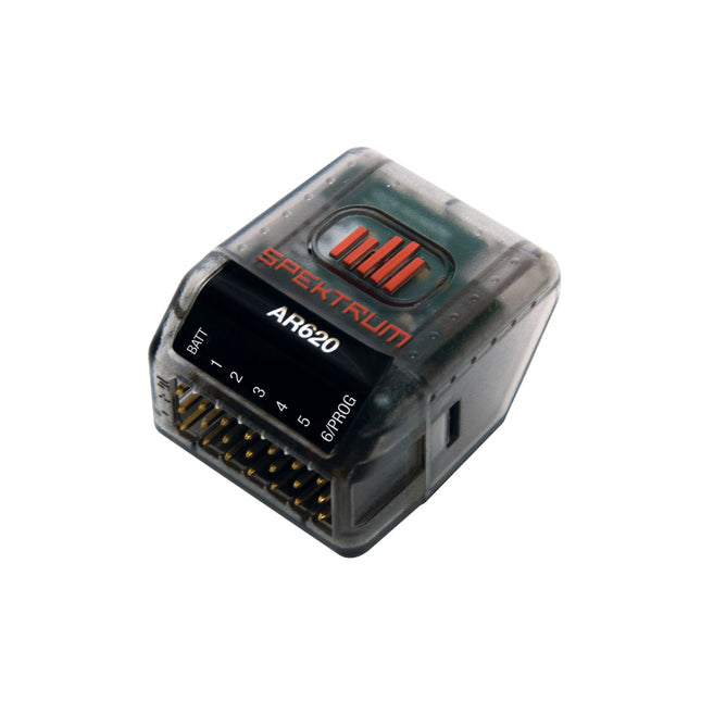 Spektrum AR620 receiver on a white background