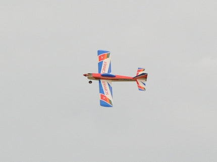 Phoenix Model PH006-SCANNER 57" Small model airplane flying against a gray sky