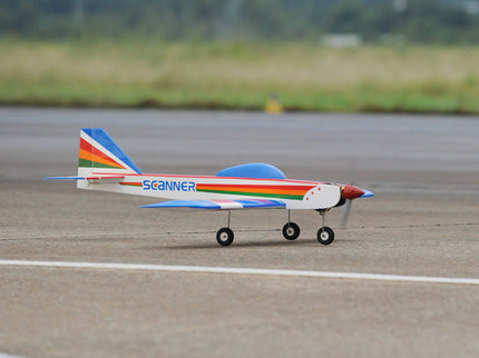 Phoenix Model PH006-SCANNER 57" Model airplane with rainbow design on a runway
