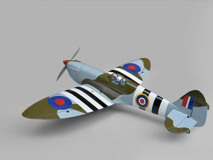 Phoenix Model Spitfire 61" ARF V2 with Electric Retracts Model airplane with a vintage design on a gray background