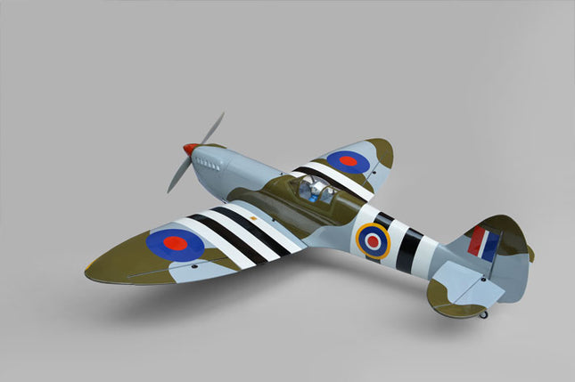 Phoenix Model Spitfire 61" ARF V2 with Electric Retracts Model airplane with a vintage design on a gray background