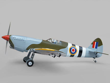 Phoenix Model Spitfire 61" ARF V2 with Electric Retracts Model of a vintage airplane with a gray background