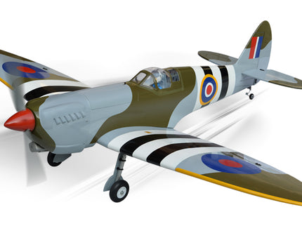 Phoenix Model Spitfire 61" ARF V2 with Electric Retracts Model of a vintage fighter airplane with a white background
