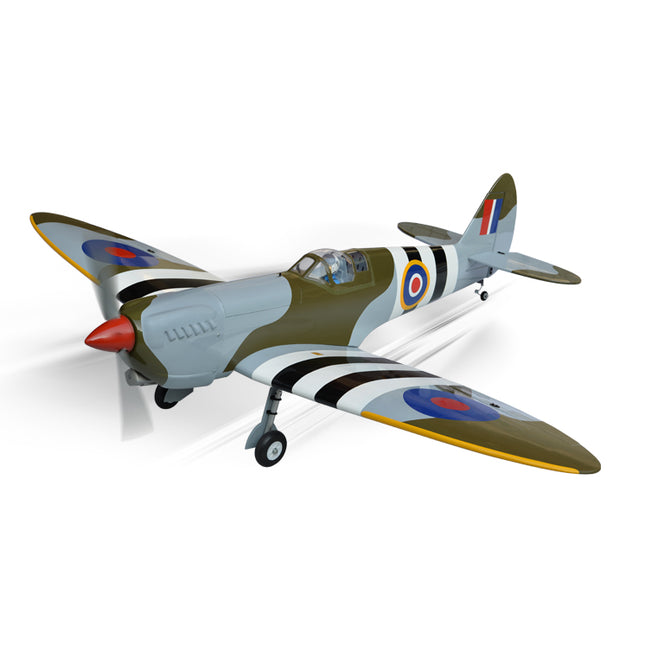 Phoenix Model Spitfire 61" ARF V2 with Electric Retracts Model of a vintage fighter airplane with a white background