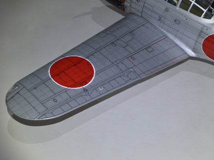 Phoenix Model ZERO A6M Model of a aircraft carrier with red circles on a white background