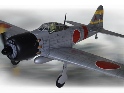 Phoenix Model ZERO A6M Model of a World War II era fighter airplane on a white background