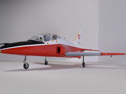 Phoenix Model BAE Hawk Jet 72" ARF V2 Model of a red and black jet aircraft on a white background