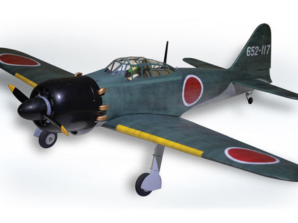 Phoenix Model ZERO A6M 55'' W/Electric Retract Model of a World War II era fighter plane with a white background