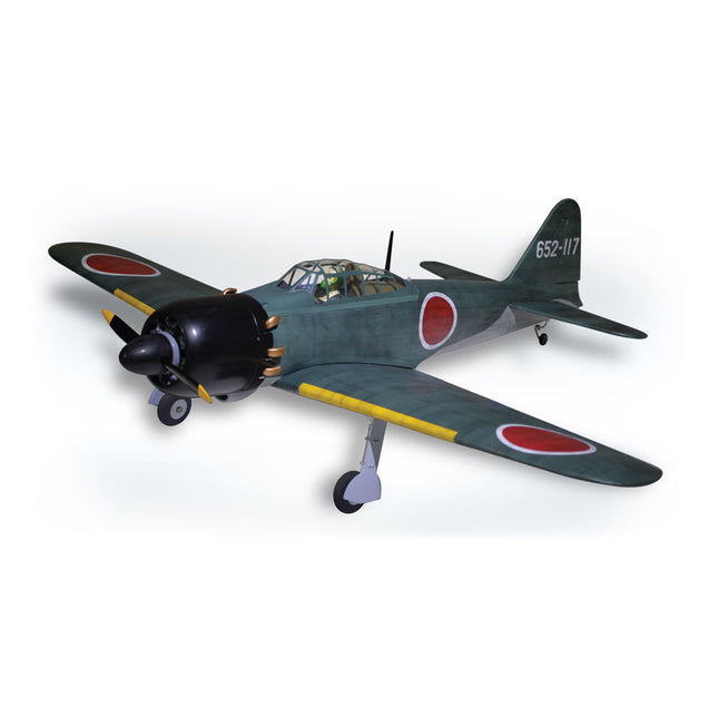 Phoenix Model ZERO A6M 55'' W/Electric Retract Model of a World War II era fighter plane with a white background