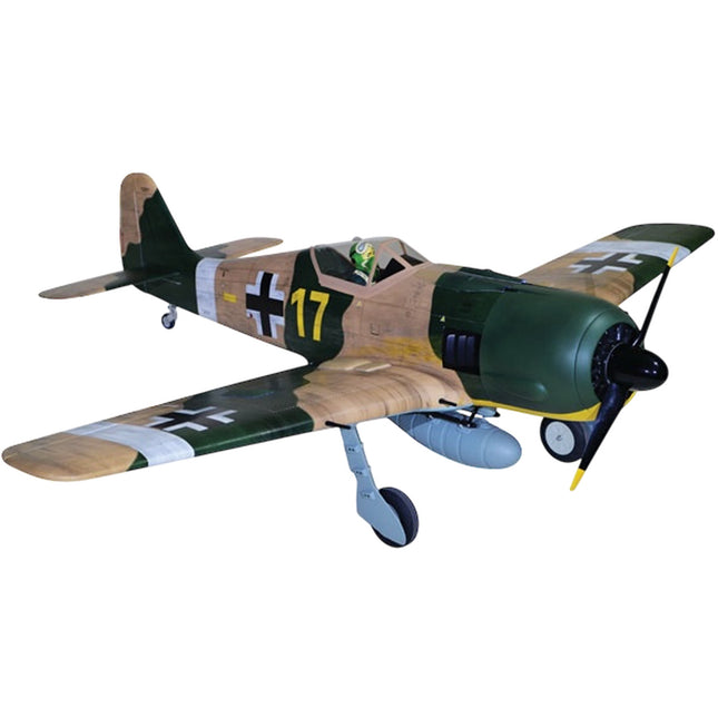 Phoenix Model FOCKE-WULF Fw 190A 85'' W/Electric Retract ARF V2 Model airplane with camouflage design and visible markings on a white background