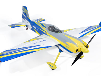Phoenix Model EDGE 540 V3 67'' ARF V2 (20-26cc) Model airplane with blue and yellow design on a white background