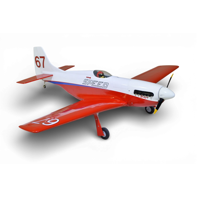 Phoenix Model STREGA 56'' W/Electric Retract Model airplane with red and white colors on a white background