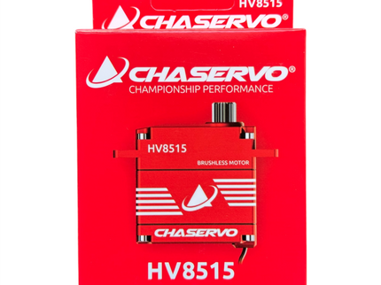 Chaservo brushless motor packaging with red background