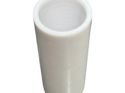 A white plastic cylindrical sleeve or tube with an open top, shown on a plain white background.