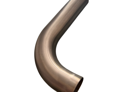 A curved metallic pipe elbow with a brushed bronze finish, shown against a plain white background.