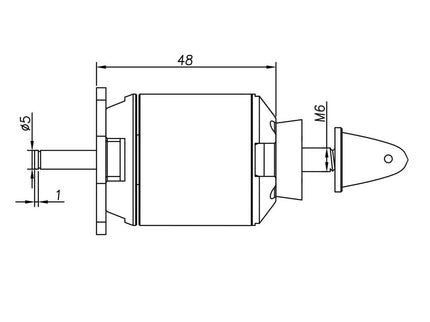 Radient Brushless Motor 3548 900KV (2–4S) – High-Torque Outrunner (46–52 i.c. Equivalent)