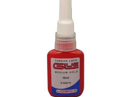 logic thread lock bottle on white background