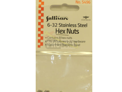 S496 – 6-32 Stainless Steel Hex Nuts