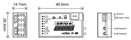 FrSky Archer Plus SR10+ 10-Channel Stabilised Receiver