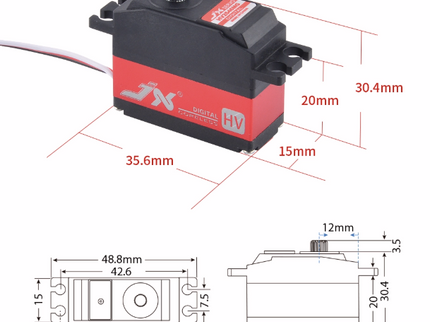 JX PDI-2546MG 6.6KG 7.4V Digital Mini Servo