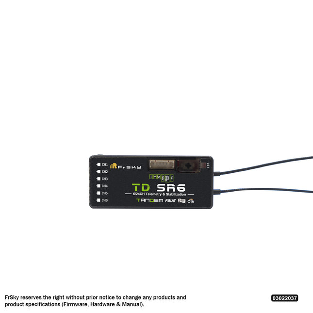 FrSky TD SR6 Tandem Dual-Band 2.4GHz & 900MHz Receiver with Stabilisation & Telemetry