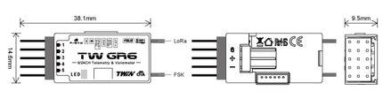 FrSky TWIN TW GR6 Dual 2.4GHz Variometer Receiver 6 Channel