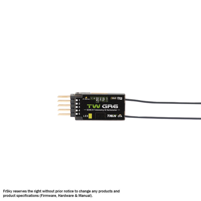 FrSky TWIN TW GR6 Dual 2.4GHz Variometer Receiver 6 Channel