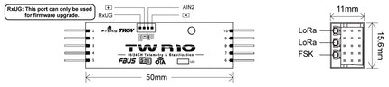 FrSky Twin TW R10 Dual 2.4GHz Receiver – 10CH with FBUS, SBUS & Triple Antennas