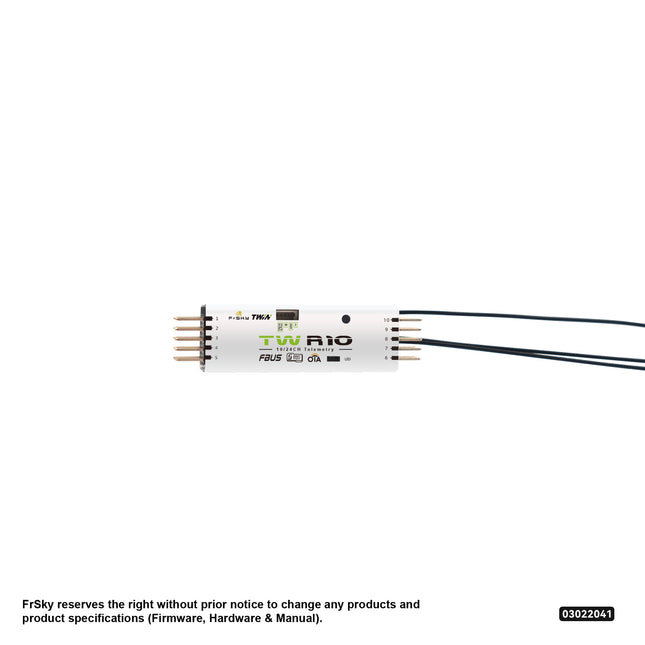 FrSky Twin TW R10 Dual 2.4GHz Receiver – 10CH with FBUS, SBUS & Triple Antennas