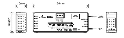 FrSky Twin TW SR8 Dual 2.4GHz Stabilisation Receiver